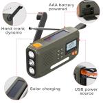 Joudix Wind Up Solar Radio, 4500mAh Rechargeable Portable Battery Radio, AM/FM Survival Hand Crank Radio with LCD Display, Emergency Survival Equipment with Torch, SOS, USB Phone Charger for Outdoor