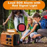 Mesqool Wind Up Radio, Hand Crank Solar Radio with Torch/Flashlight and Reading Lamp, 5000 mAh Portable AM/FM Radio with USB Phone Charger, Rechargeable Emergency Radio with SOS Alarm and Compass
