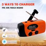 5000mAh Wind Up Solar Radio, Emergency Crank Weather Radio, Solar Radio with Torch, NOAA/FM/AM Solar Radios, Portable Survival Radio with SOS, USB Mobile Phone Charger for Camping Outdoor(Orange)