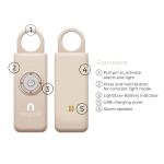 Noyzie Personal Alarm for Women with GPS Tracker - Locate Loved Ones with Apple ‘Find My’ App- USB Rechargeable Safety Alarm - 130db Siren, Bluetooth Key Finder & Low Battery Indicator (Ivory Nude)