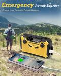 PRUNUS J-369 Wind Up Radio Solar, AM/FM Emergency Hand Crank Radio, Battery Radio with 3000mAh Power Bank, LED Torch, SOS Alarm, USB Phone Charger Perfect for Emergencies & Outdoor Survival