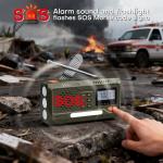 Joudix Wind Up Solar Radio, 4500mAh Rechargeable Portable Battery Radio, AM/FM Survival Hand Crank Radio with LCD Display, Emergency Survival Equipment with Torch, SOS, USB Phone Charger for Outdoor