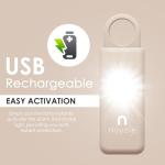 Noyzie Personal Alarm for Women with GPS Tracker - Locate Loved Ones with Apple ‘Find My’ App- USB Rechargeable Safety Alarm - 130db Siren, Bluetooth Key Finder & Low Battery Indicator (Ivory Nude)
