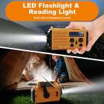 Mesqool Wind Up Radio, Hand Crank Solar Radio with Torch/Flashlight and Reading Lamp, 5000 mAh Portable AM/FM Radio with USB Phone Charger, Rechargeable Emergency Radio with SOS Alarm and Compass