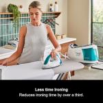 Morphy Richards PowerSteam Elite Steam Generator Iron, Ceramic Non Stick Soleplate, Auto Clean, 170g Output, 4.5 Bar, Detachable 1.35L Water Tank, 1.8m Cord, 2400W, White and Green, 332014