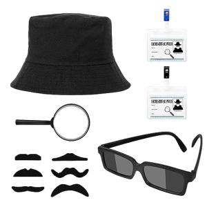 BTHRORO Detective Costume Set for Kids, View Glasses Detective Hat Magnifying Glass Kids Detective Kit Detective Costume Accessories Set for Role Play Costume Outfit Dress up Party Supplies Accessory