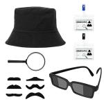 BTHRORO Detective Costume Set for Kids, View Glasses Detective Hat Magnifying Glass Kids Detective Kit Detective Costume Accessories Set for Role Play Costume Outfit Dress up Party Supplies Accessory