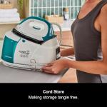 Morphy Richards PowerSteam Elite Steam Generator Iron, Ceramic Non Stick Soleplate, Auto Clean, 170g Output, 4.5 Bar, Detachable 1.35L Water Tank, 1.8m Cord, 2400W, White and Green, 332014