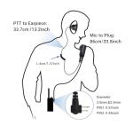 PROMAXPOWER 2 Pin Radio Earpiece Compatible with Motorola CP040 DP1400 GP300 GP88 GP68 CT150 Two way Radio, Walkie Talkie Earpiece, D-Shape Security Earpiece with PTT Mic for Bodyguard