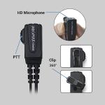 PROMAXPOWER 2 Pin Radio Earpiece Compatible with Motorola CP040 DP1400 GP300 GP88 GP68 CT150 Two way Radio, Walkie Talkie Earpiece, D-Shape Security Earpiece with PTT Mic for Bodyguard