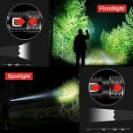 Shadowhawk Torches LED Super Bright, 500000 Lumens Rechargeable LED Torch, USB Flashlight, XHP70.2, IP67 Waterproof, 5 Light Modes Zoomable, for Camping Hiking Emergency