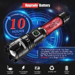 Shadowhawk Torches LED Super Bright, 500000 Lumens Rechargeable LED Torch, USB Flashlight, XHP70.2, IP67 Waterproof, 5 Light Modes Zoomable, for Camping Hiking Emergency