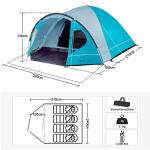 Portal 2-4 Man Tent with Porch, Camping Tent for 3 to 4 Persons with Sewn-in Groundsheet, 4000mm Waterproof, Dome Tent for Festival Outdoor Garden Picnic Hiking