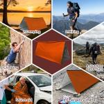 Deecam Emergency Survival Tent, Thermal Blankets Thermal Shelter, Waterproof Foldable Survival Tent for Outdoor Camping Hiking Adventures