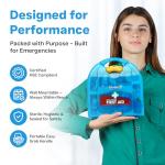 Astroplast Hospital Grade 1-50 Person HSE Compliant First Aid Kit - Premium Integrated Carry Handle & Wall Mountable - Ideal for Home, Wokplace, Sports - Mezzo First Aid Box