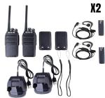 Retevis RT24 Walkie Talkies for Adults, Rechargeable 2 Way Radio Long Range PMR446 License Free 16 Channels CTCSS/DCS, Two Way Radio with Earpiece and USB Charging Base(Black, 2 Pair)
