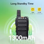 Retevis RT619 Walkie Talkie Rechargeable, 90g Mini Walkie Talkies, 1300mAh Long Lasting Battery, VOX Handsfree, 10 Level Squelch, License-Free PMR446 Two Way Radio for Outdoor, Camping (2 Pack, Black)