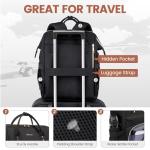 LOVEVOOK Laptop Backpack,15.6 Inch Professional Womens Purse Computer Bag Nurse Teacher Backpack,Waterproof College Work Bags Carry on Travel Back Pack with USB Port,Black