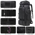 W WINTMING Hiking Backpack for Men 70L/100L Camping Backpack Military Rucksack Molle 3 Days Assault Pack for Climbing