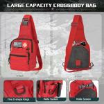 Survival Kit, 262Pcs Survival Gear and Supplies with First Aid Kit Pouch and Crossbody Bag, Emergency Kit with Tent, Camping Axe Hammer, Survival Shovel w/Pick, Bug Out Bag Gifts for Men Women (Red)