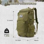 AUMENTAR 35L Military Tactical Backpack for Men, Water Resistant Assault Pack for Women, Army Green Molle Daypack 3 Day Bug Out Bag Rucksack for Trekking,Camping,Survival,EDC