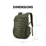 Fortune Edge 35L Tactical Backpack for Men, MOLLE Military Bug Out Bag, Waterproof Rucksack for Hiking with Hydration Port Army Green