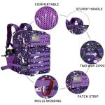 Lovelinks21 25L Tactical Military Backpack Small Travel Rucksack for Men and Women Assault Pack Bug Out Bag Molle Daypack Gym Backpack with Bottle Holder (Purple Pony)