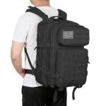 QT&QY 45L Military Tactical Backpacks Molle Army Assault Pack 3 Day Bug Out Bag Hiking Treeking Rucksack black