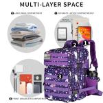 Lovelinks21 25L Tactical Military Backpack Small Travel Rucksack for Men and Women Assault Pack Bug Out Bag Molle Daypack Gym Backpack with Bottle Holder (Purple Pony)