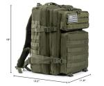 QT&QY 45L Military Tactical Backpacks Molle Army Assault Pack 3 Day Bug Out Bag Hiking Treeking Rucksack