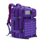 SEYATULLH 45L Military Tactical Backpack for Men & Women Bug Out Bag Assault pack Molle Daypack Hiking Trekking Rucksack(45L purple)