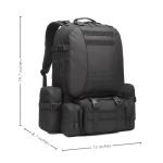 Fortune Edge Military Tactical Backpack for Men 60L Waterproof Bug Out Bag Survival Rucksack Go Bag Emergency Molle System Army 3 Day Assault Pack for Hiking Hunting Camping Black