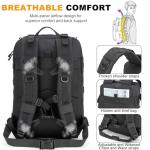 Tactical Backpack 45L Army Military Rucksack, Water Resistant MOLLE EDC Pack, Large 3 Day Bug Out Bag for Men & Women, Durable Outdoor Gear for Hiking, Camping, Hunting, Fishing,Travel (Black)