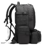 Fortune Edge Military Tactical Backpack for Men 60L Waterproof Bug Out Bag Survival Rucksack Go Bag Emergency Molle System Army 3 Day Assault Pack for Hiking Hunting Camping Black