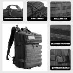 Saboos Military Tactical Backpack for Men 45L Molle Army 3 Days Assault Pack Bug Out Bag Water Resistant