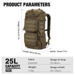 Mardingtop Tactical Backpacks Molle Hiking daypacks for Motorcycle Camping Hiking Military Traveling,25L Backpack