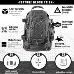 Miramrax Tactical Backpack Military Army Daypack - Assault Pack for Men Molle Backpacks Bug Out Bag 3 Day Pack for Hiking Camping Travel Hunting Rucksack Trekking Grey