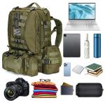 CALUOMATT Large Military Tactical Backpack for Men, 40-50L Backpacks for Women, Bug out Bag Army 3 Days Pack Bags Rucksack with Molle System Green