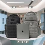 RooPoke 25L Military Travel Laptop Backpack 15.6-inch Backpack For Women Business Carry On Flight Approved Small Black Backpack Bug Out Bag Work Gym Weekend Bag Men's Assault Bags Back Pack