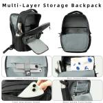 RooPoke 25L Military Travel Laptop Backpack 15.6-inch Backpack For Women Business Carry On Flight Approved Small Black Backpack Bug Out Bag Work Gym Weekend Bag Men's Assault Bags Back Pack