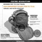 Miramrax Tactical Backpack Military Army Daypack - Assault Pack for Men Molle Backpacks Bug Out Bag 3 Day Pack for Hiking Camping Travel Hunting Rucksack Trekking Grey