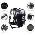 45L Large Tactical Military Backpack for Women and Men, Assault Pack Army 3 Day Molle Bug Out Bag with Adjustable Water Bottle Holder, Gym EDC Daypack Rucksack for Camping Motorcycle, Balck White Camo