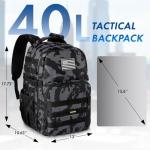 PLUSINNO Tactical Backpack, 40L Water Resistant Military Backpack, gym backpack for men, Laptop Backpack, Large MOLLE Tactical Bag, 3-Day Bug Out Bag For Work Camping, Hiking with Molle System