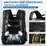 PLUSINNO Tactical Backpack, 40L Water Resistant Military Backpack, gym backpack for men, Laptop Backpack, Large MOLLE Tactical Bag, 3-Day Bug Out Bag For Work Camping, Hiking with Molle System