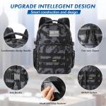 PLUSINNO Tactical Backpack, 40L Water Resistant Military Backpack, gym backpack for men, Laptop Backpack, Large MOLLE Tactical Bag, 3-Day Bug Out Bag For Work Camping, Hiking with Molle System