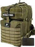 AMERICANPHOENIX 45L Elite Tactical Backpack | 3X Stronger Work & Military Backpack | Water Resistant and Heavy Duty | 3 Day MOLLE Bug Out Bag (Olive Green)