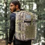 PORRASSO 45L Military Tactical Backpacks Trekking Rucksack Waterproof Outdoor Daypack 3 Day Bug Out Bag Durable Backpack for Survival Traveling Mountaining CP Color