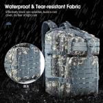 PORRASSO 45L Military Tactical Backpacks Trekking Rucksack Waterproof Outdoor Daypack 3 Day Bug Out Bag Durable Backpack for Survival Traveling Mountaining CP Color