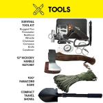 Foothills Survival 2 Person 5 Day Survival Backpack - Bug Out Bag Kit with Loaded Supplies - Go Bag Emergency Backpack with Tent, Food, Water & Gear - Wildfire, Flood & Earthquake Emergency Kit, ACU