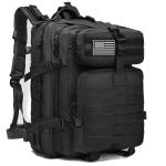 ONE WVW PIN Tactical Backpack for Men, 45L Military Gym Backpacks, Large 3-Day Assault Pack Bug Out Bag MOLLE Daypack for Rucking Fishing Camping(Black)